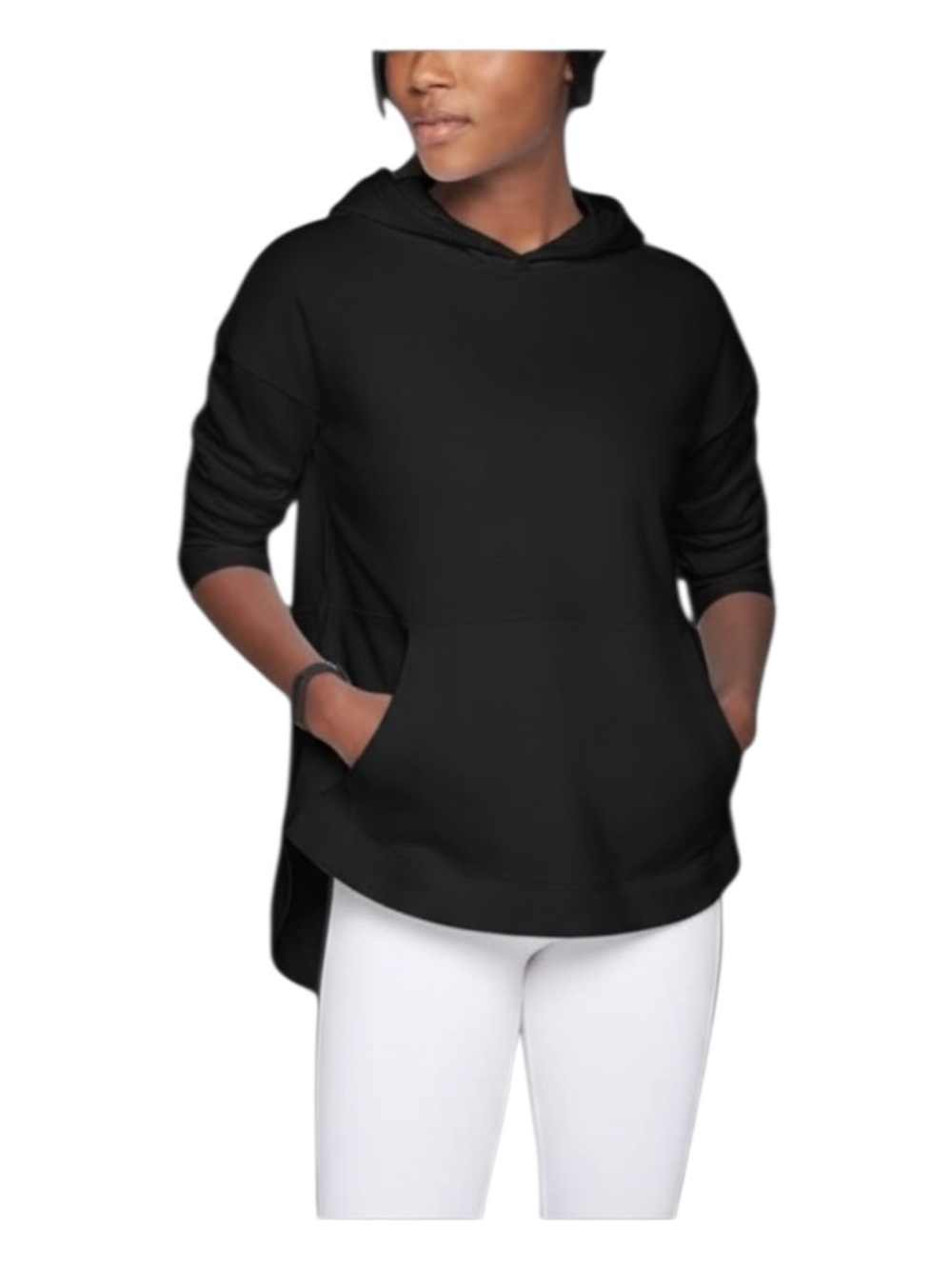 Athleta Cityscape Black‎ Hooded Pullover Kangaroo Picket Sweater